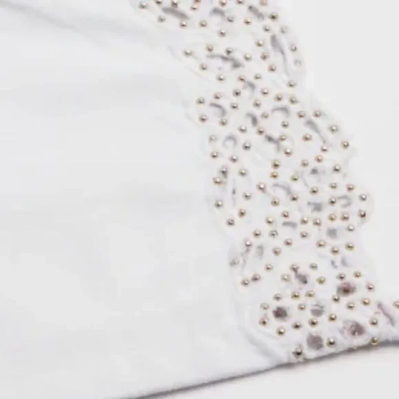 TED
BAKER Gold Bead Embroidered Hem Lillya Dainty Studded Jean retail $175 NWT - Picture 4 of 15